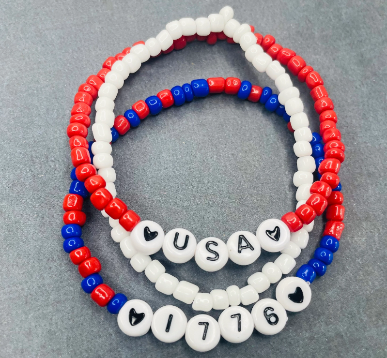 USA bracelets Red White and Blue Bracelets Patriotic Bracelets